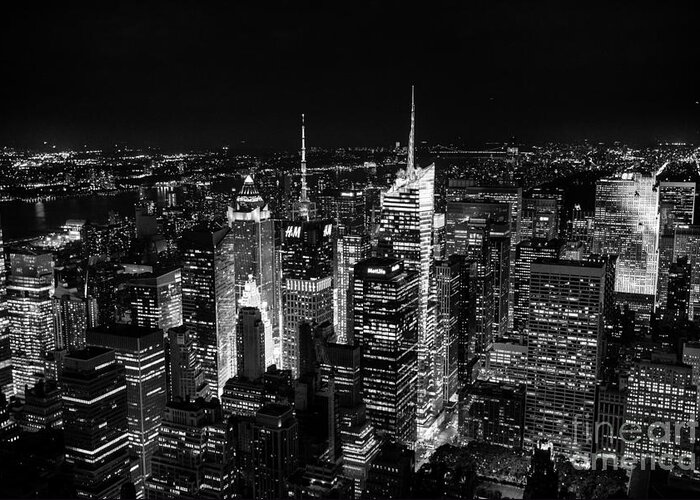 New York Greeting Card featuring the photograph New York Times Square BW by Matt Malloy