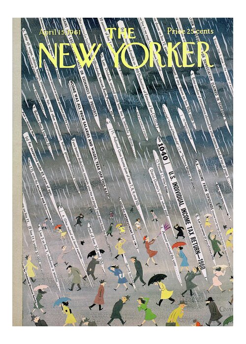 Charles E. Martin Cma Greeting Card featuring the painting New Yorker April 15th, 1961 by Charles E Martin