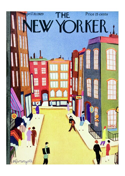 Illustration Greeting Card featuring the painting New Yorker April 20 1929 by Arthur K Kronengold