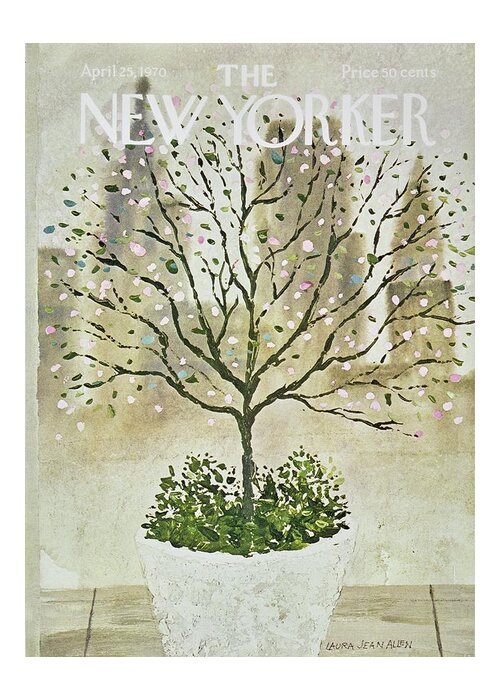 Illustration Greeting Card featuring the painting New Yorker April 25th 1970 by Laura Jean Allen