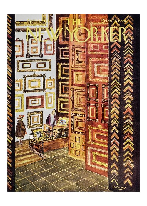 Illustration Greeting Card featuring the painting New Yorker April 6th 1963 by Anatole Kovarsky