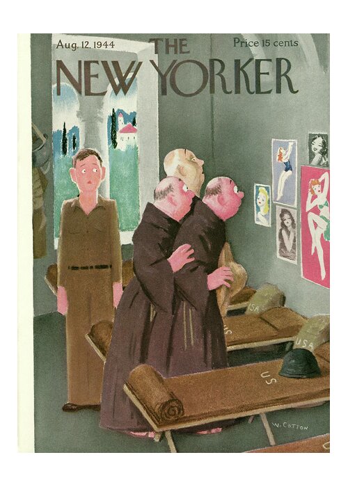 Military Greeting Card featuring the painting New Yorker August 12, 1944 by Will Cotton