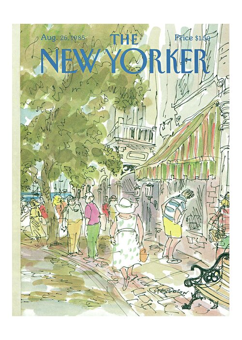 Rural Greeting Card featuring the painting New Yorker August 26th, 1985 by James Stevenson