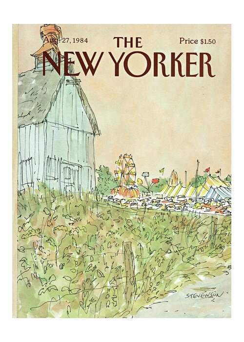 Summer Greeting Card featuring the painting New Yorker August 27th, 1984 by James Stevenson
