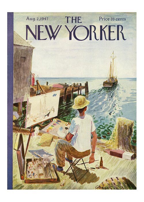 Art Greeting Card featuring the painting New Yorker August 2, 1947 by Garrett Price