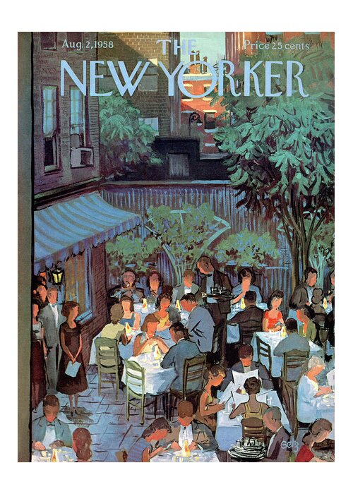 Arthur Getz Agt Greeting Card featuring the painting New Yorker August 2nd, 1958 by Arthur Getz