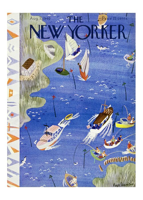 Sport Greeting Card featuring the painting New Yorker August 3 1940 by Roger Duvoisin