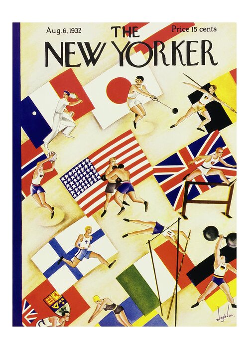 Illustration Greeting Card featuring the painting New Yorker August 6 1932 by Constantin Alajalov