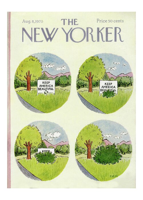 Charles E. Martin Cma Greeting Card featuring the painting New Yorker August 8th, 1970 by Charles E Martin