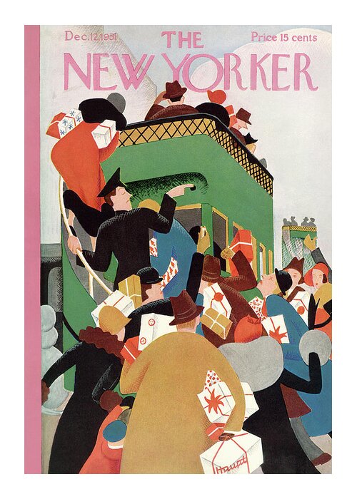 Travel Greeting Card featuring the painting New Yorker December 12th, 1931 by Theodore G Haupt