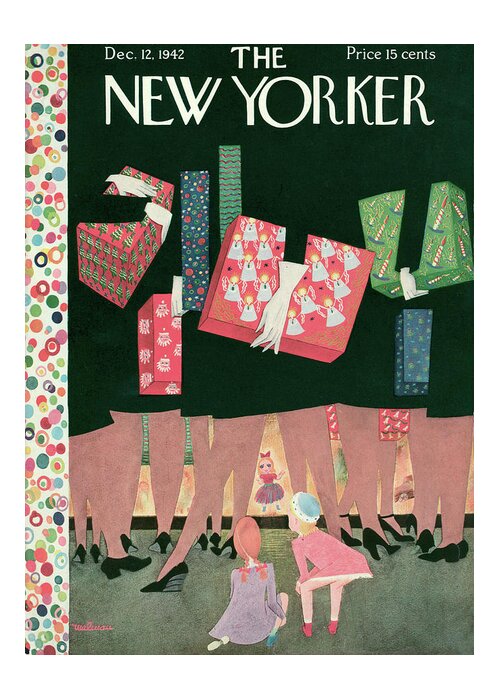 Christmas Greeting Card featuring the painting New Yorker December 12, 1942 by Christina Malman