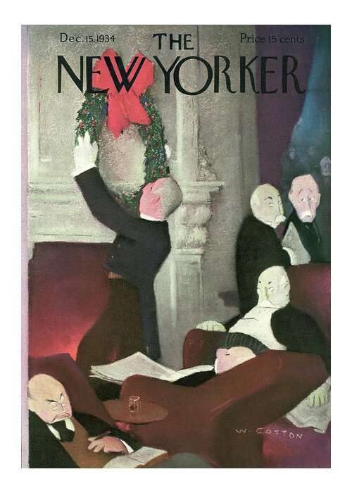 Christmas Greeting Card featuring the painting New Yorker December 15th, 1934 by Will Cotton