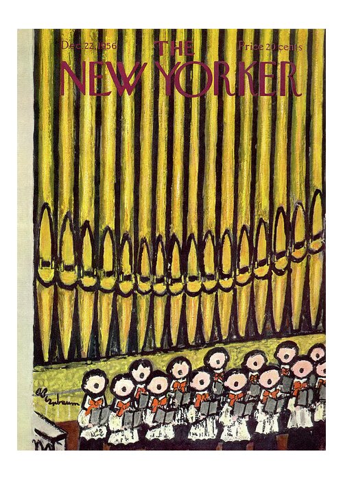 Abe Birnbaum Abi Greeting Card featuring the painting New Yorker December 22nd, 1956 by Abe Birnbaum