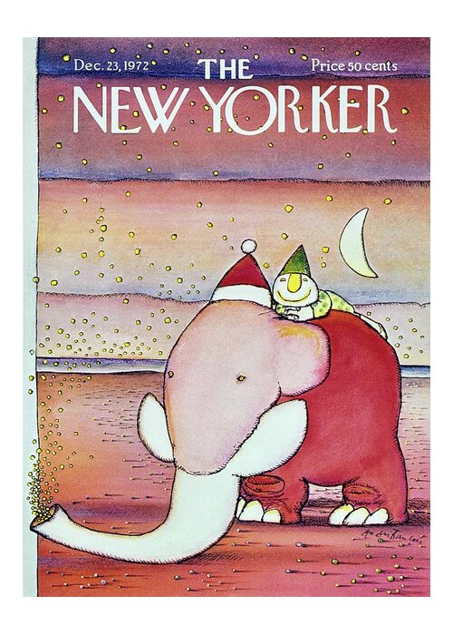 Illustration Greeting Card featuring the painting New Yorker December 23rd 1972 by Andre Francois