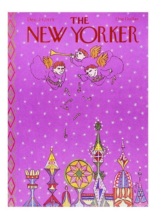 Illustration Greeting Card featuring the painting New Yorker December 24th 1979 by William Steig