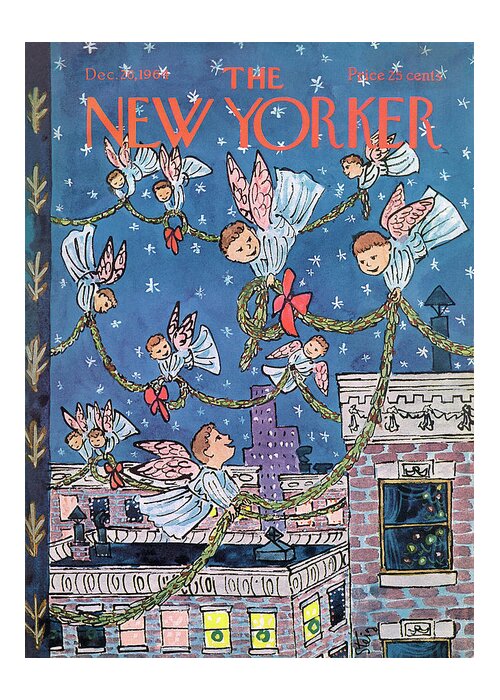 Christmas Greeting Card featuring the painting New Yorker December 26th, 1964 by William Steig