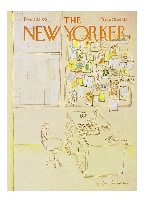 Illustration Greeting Card featuring the painting New Yorker December 29th 1975 by Eugene Mihaesco