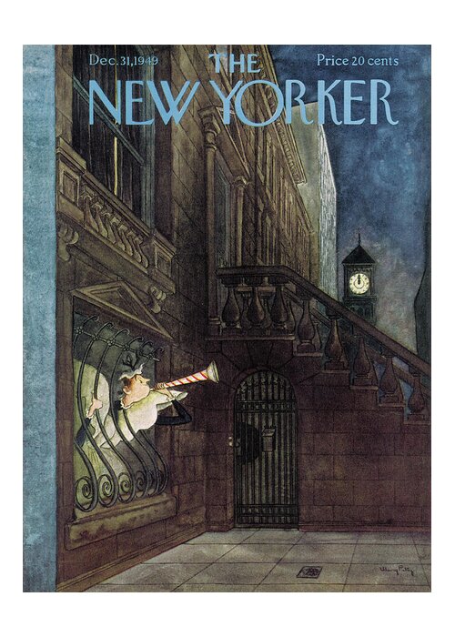 Maid Greeting Card featuring the painting New Yorker December 31st, 1949 by Mary Petty