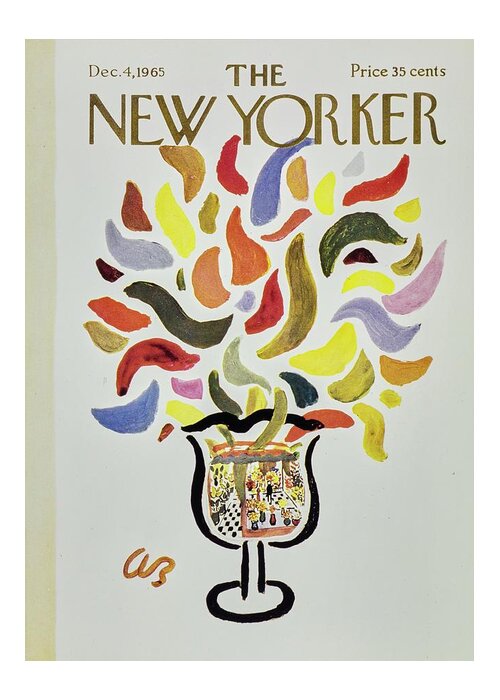 Illustration Greeting Card featuring the painting New Yorker December 4th 1965 by Abe Birnbaum