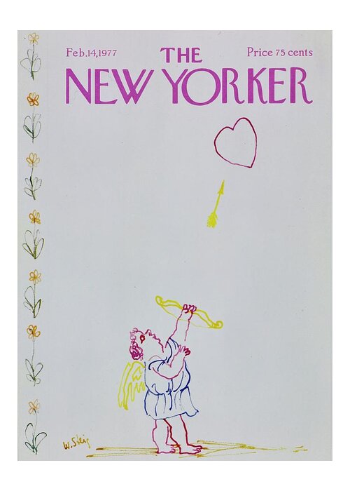 Illustration Greeting Card featuring the painting New Yorker February 14th 1977 by William Steig