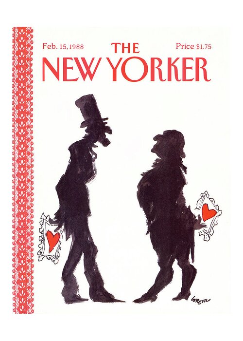 Holidays Greeting Card featuring the painting New Yorker February 15th, 1988 by Lee Lorenz
