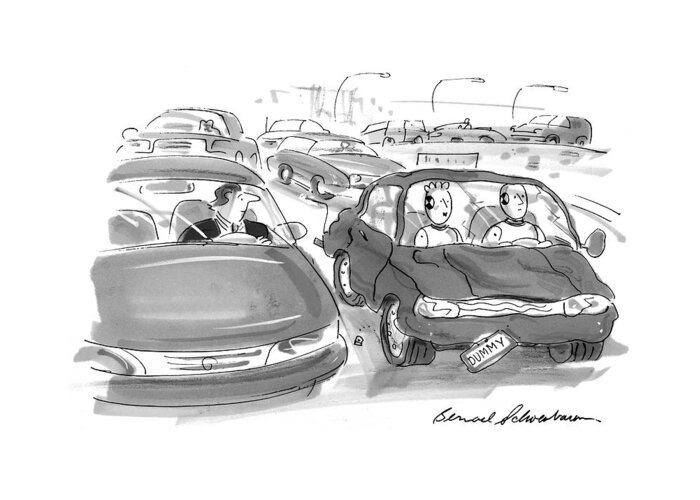 Crash Test Dummies Greeting Card featuring the drawing New Yorker February 15th, 1999 by Bernard Schoenbaum