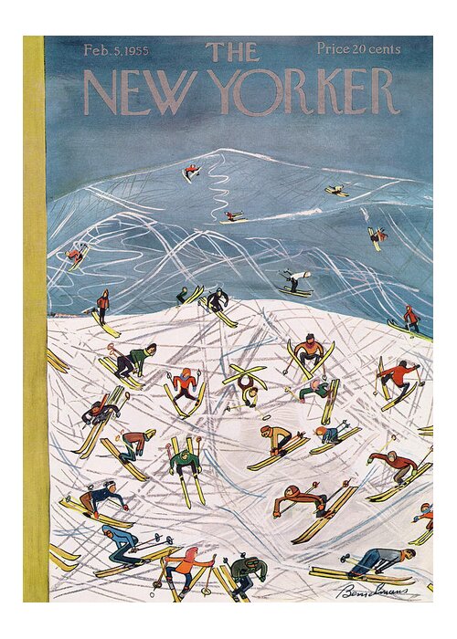 Season Greeting Card featuring the painting New Yorker February 5th, 1955 by Ludwig Bemelmans