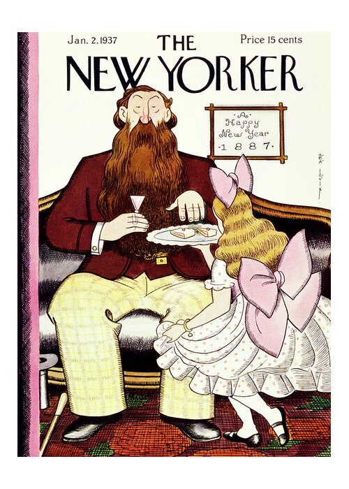 Child Greeting Card featuring the painting New Yorker January 2 1937 by Rea Irvin