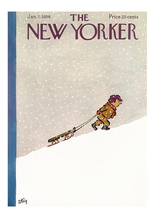 Age Greeting Card featuring the painting New Yorker January 7th, 1956 by William Steig