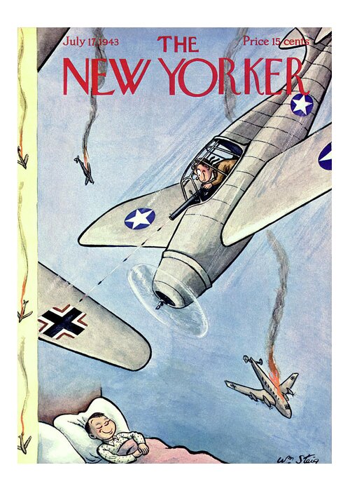 Age Greeting Card featuring the painting New Yorker July 17, 1943 by William Steig