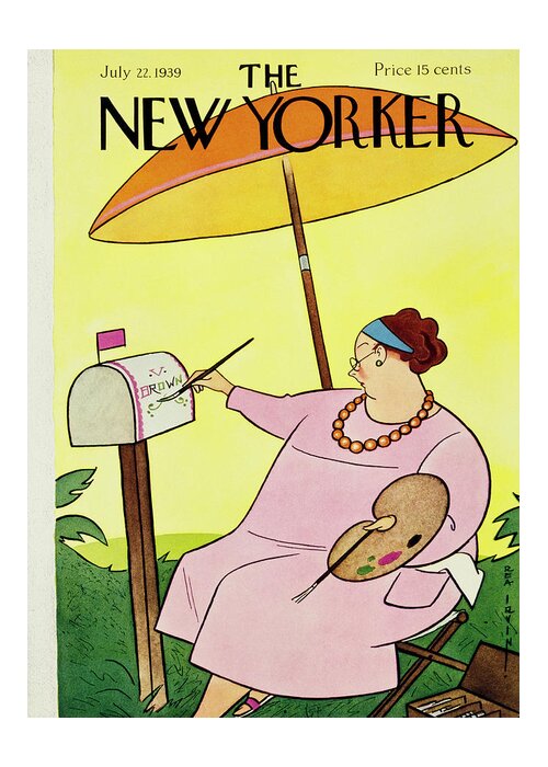 Artwork Greeting Card featuring the painting New Yorker July 22 1939 by Rea Irvin
