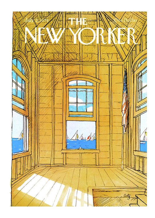 Leisure Greeting Card featuring the painting New Yorker July 2nd, 1979 by Arthur Getz