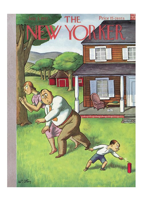 Children Greeting Card featuring the painting New Yorker July 3, 1937 by William Steig