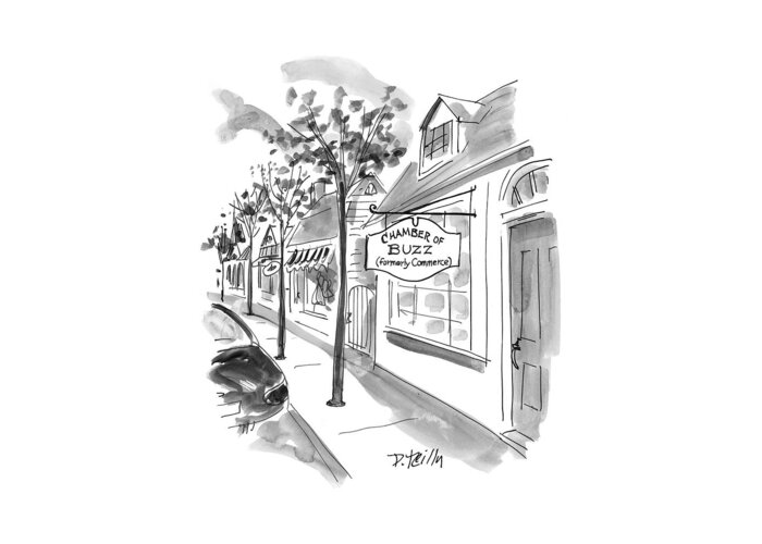 Chamber Of Commerce Greeting Card featuring the drawing New Yorker July 5th, 1999 by Donald Reilly