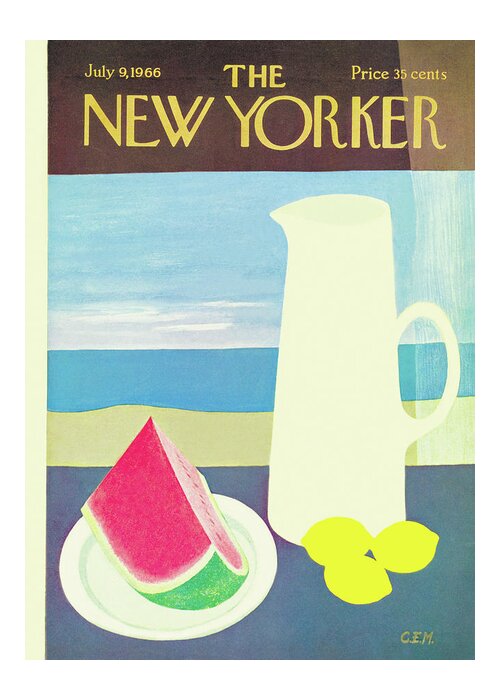 Seasons Greeting Card featuring the painting New Yorker July 9th, 1966 by Charles E Martin