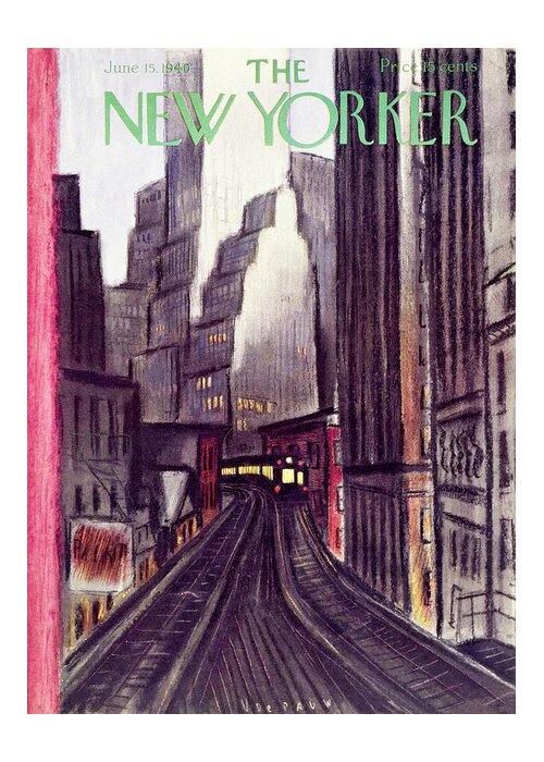 Travel Greeting Card featuring the painting New Yorker June 15 1940 by Victor De Pauw