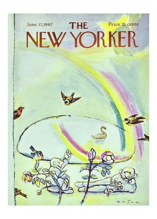 Illustration Greeting Card featuring the painting New Yorker June 17th 1967 by Andre Francois