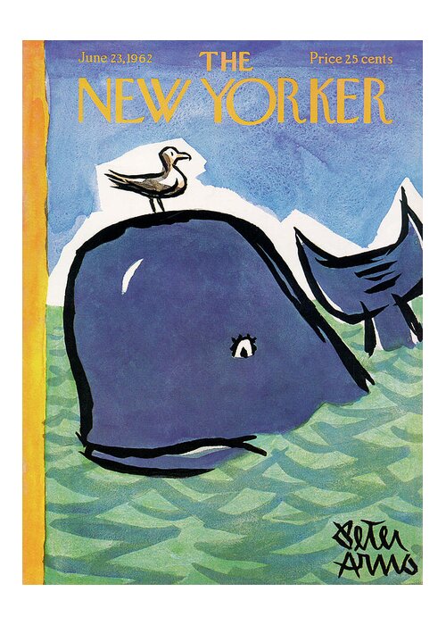 Sea Greeting Card featuring the painting New Yorker June 23rd, 1962 by Peter Arno