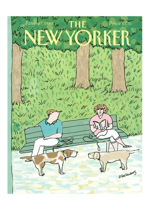 Romance Greeting Card featuring the painting New Yorker June 27th, 1988 by Devera Ehrenberg