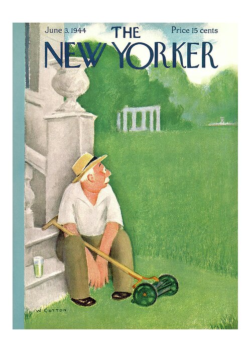 Garden Greeting Card featuring the painting New Yorker June 3, 1944 by Will Cotton