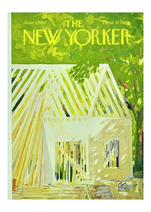 Illustration Greeting Card featuring the painting New Yorker June 3rd 1967 by Arthur Getz