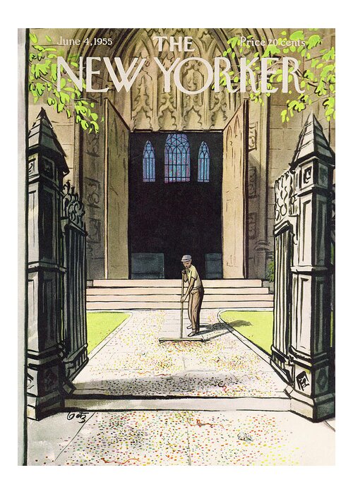 Work Greeting Card featuring the painting New Yorker June 4th, 1955 by Arthur Getz