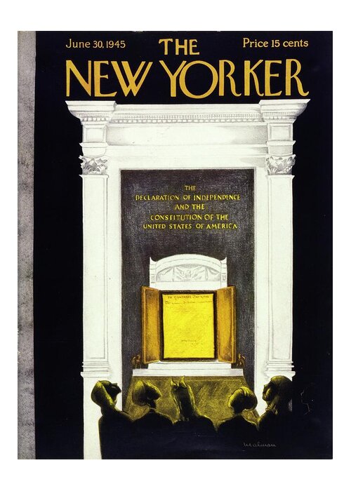 1940s Style Greeting Card featuring the painting New Yorker June 30, 1945 by Christina Malman