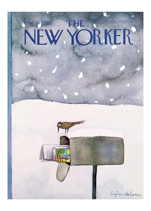 Season Greeting Card featuring the painting New Yorker March 10th, 1980 by Eugene Mihaesco