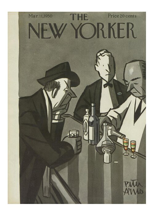 Drinking Greeting Card featuring the painting New Yorker March 11th, 1950 by Peter Arno