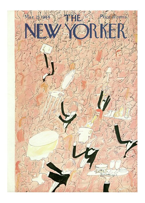 Ludwig Bemelmans Lbe Greeting Card featuring the painting New Yorker March 25, 1944 by Ludwig Bemelmans