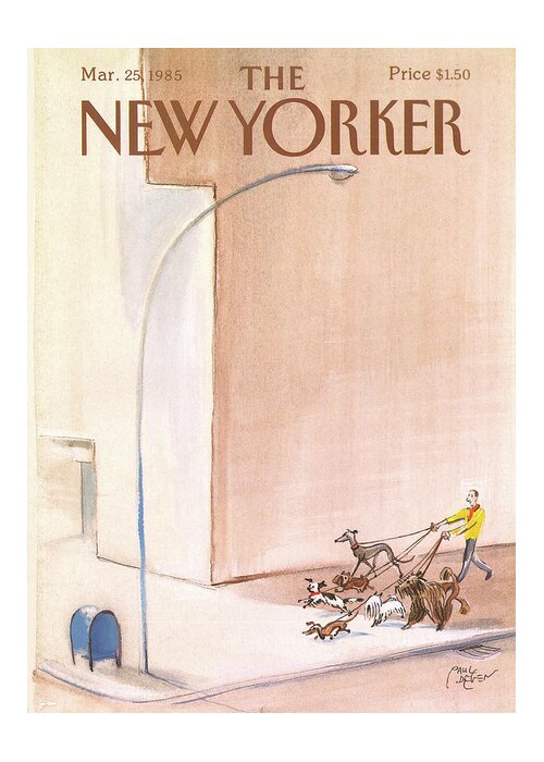 Animals Greeting Card featuring the painting New Yorker March 25th, 1985 by Paul Degen
