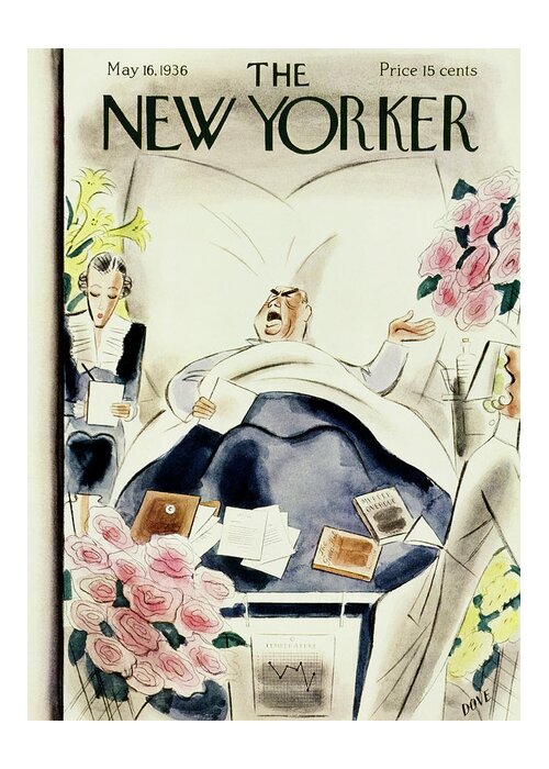 Business Greeting Card featuring the painting New Yorker May 16 1936 by Leonard Dove