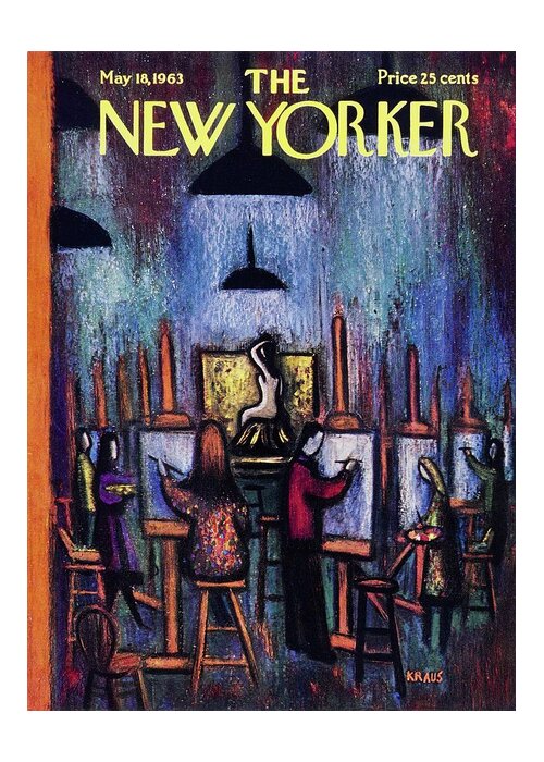 Illustration Greeting Card featuring the painting New Yorker May 18th 1963 by Robert Kraus