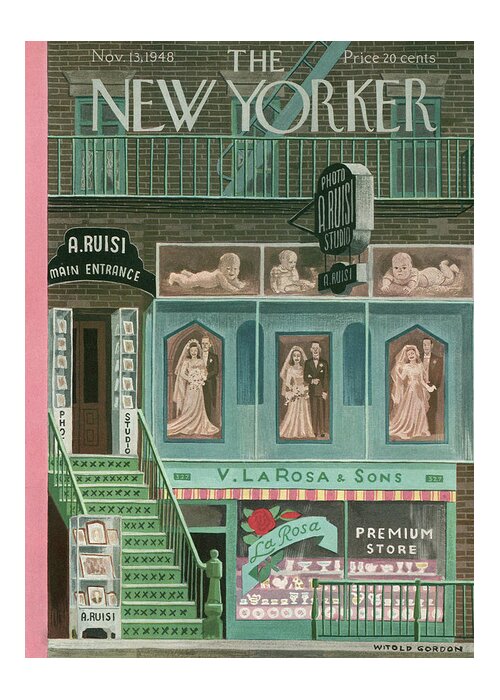 Store Greeting Card featuring the painting New Yorker November 13th, 1948 by Witold Gordon